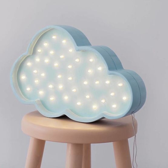 Children wood lamp Cloud - blue