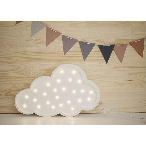 Children wood lamp Cloud - white