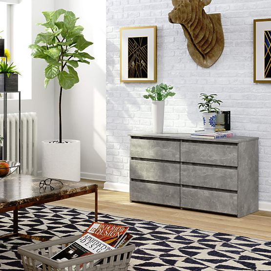 CL100 6-Drawer Concrete Dresser