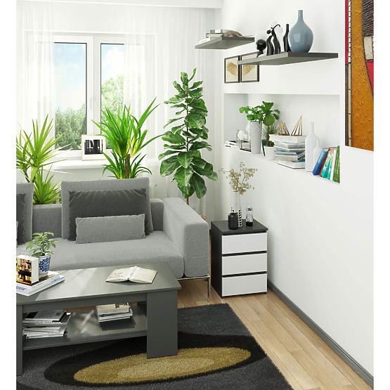 CL3/40 CHEST OF DRAWERS GRAPHITE GRAY / WHITE