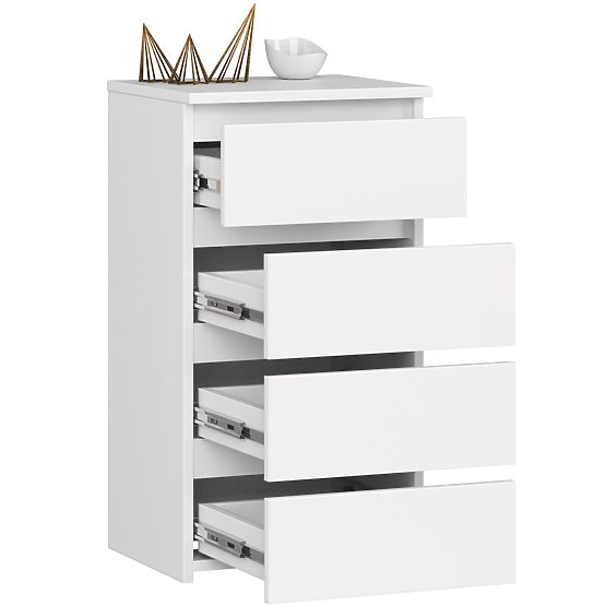 CL4 PK WHITE CHEST OF DRAWERS