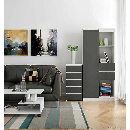 CL5 PK WHITE / GRAY CHEST OF DRAWERS