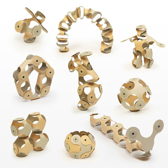 Clixo Designer Pack Magnetic Building Set, Beige