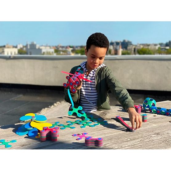 Clixo flexible magnetic kit, 42 pcs - Rainbow