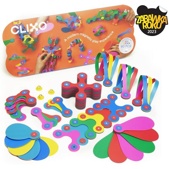 Clixo Super Rainbow Magnetic Blocks, 60 Pieces