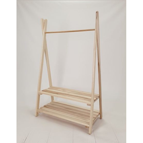 Clothes hanger with two shelves