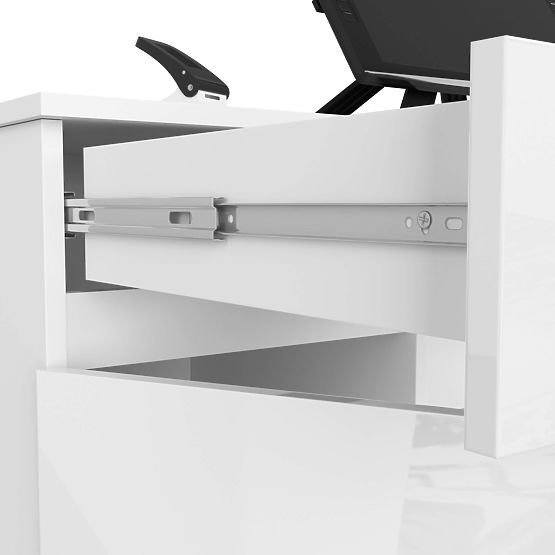 CLP A5 2D 2DR PK WHITE GLOSS DESK