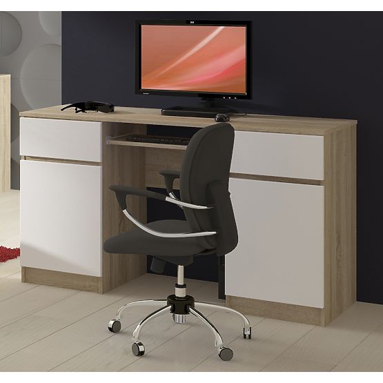 CLP A5 2D 2SZ PK SONOMA / WHITE DESK