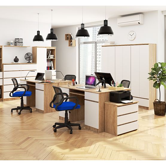 CLP A5 2D 2SZ PK SONOMA / WHITE DESK