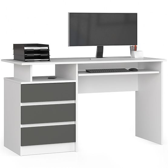 CLP WRITING DESK 135cm PK WHITE / GRAY