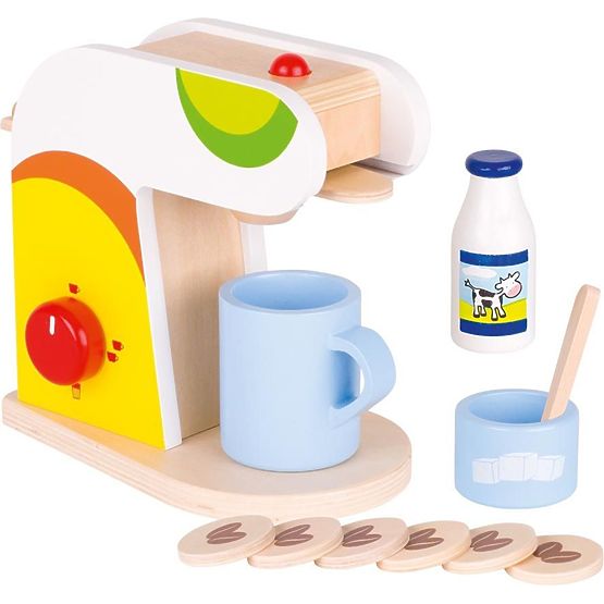 Colored coffee maker with capsules