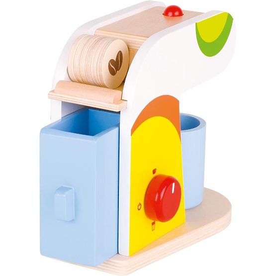 Colored coffee maker with capsules