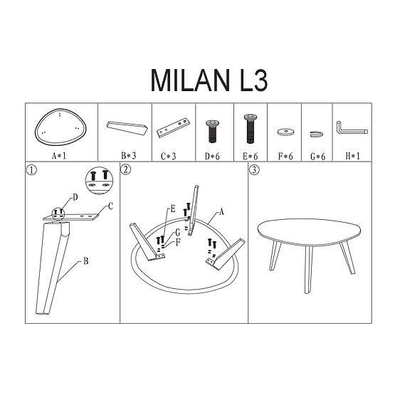 Coffee table Milan III