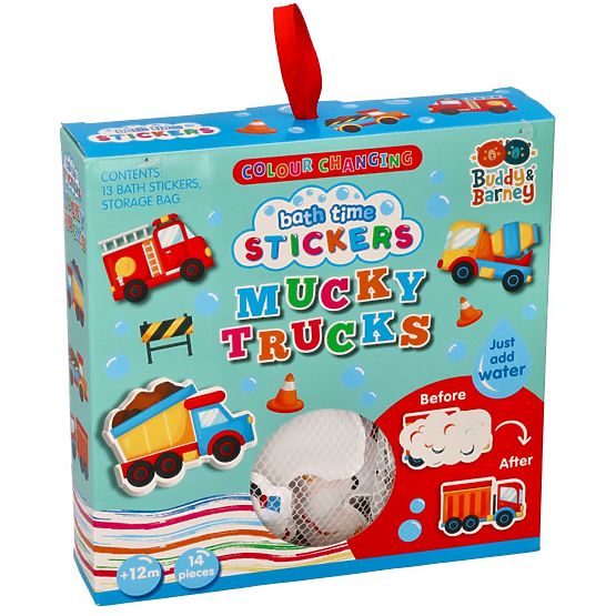 Color-Changing Bath Stickers Trucks
