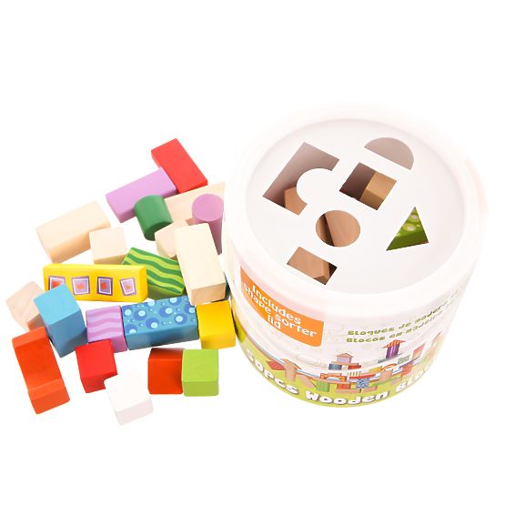 Colored wooden blocks 50 pcs
