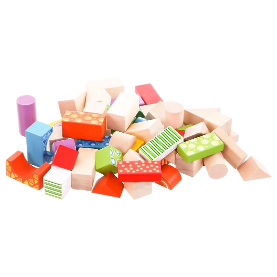 Colored wooden blocks 50 pcs