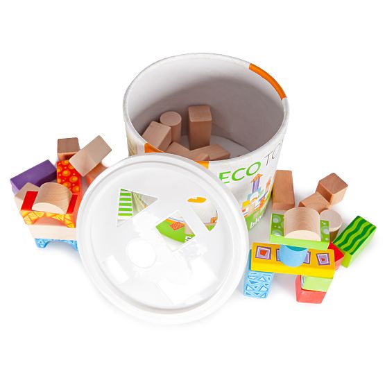 Colored wooden blocks 50 pcs