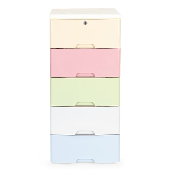 Colorful Shelving Unit on Wheels Five