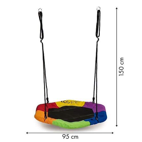 Colorful swing storks nest