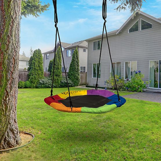 Colorful swing storks nest