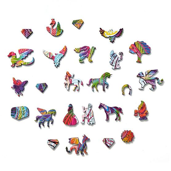 Colorful wooden puzzle - unicorn