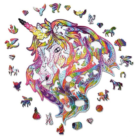 Colorful wooden puzzle - unicorn