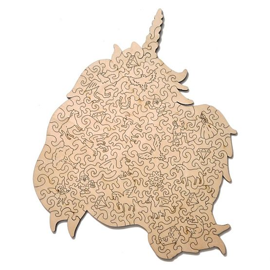 Colorful wooden puzzle - unicorn
