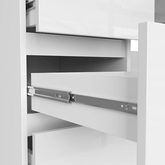 COMPUTER DESK A-11 135 cm 6 DRAWERS PK WHITE / WHITE GLOSS