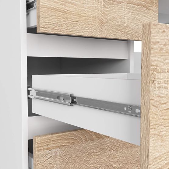 COMPUTER DESK A-11 135 cm 6 DRAWERS WHITE / SONOMA