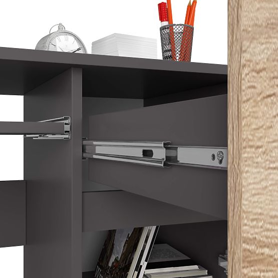 COMPUTER DESK PIKSEL PK GRAY / SONOMA OAK - RIGHT