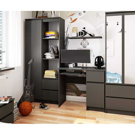 COMPUTER DESK PIKSEL PK GREY - RIGHT