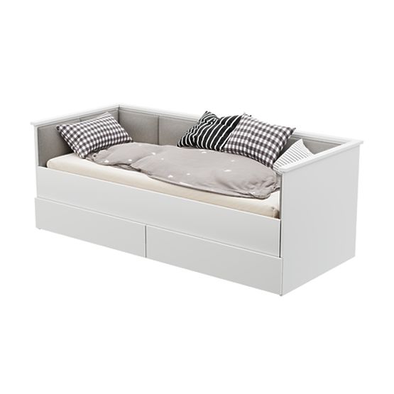 Convertible Bed HELIOS with Upholstered Panels Grey 200x80/200x160