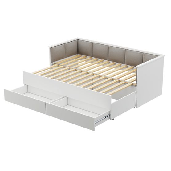 Convertible Bed HELIOS with Upholstered Panels Grey 200x80/200x160