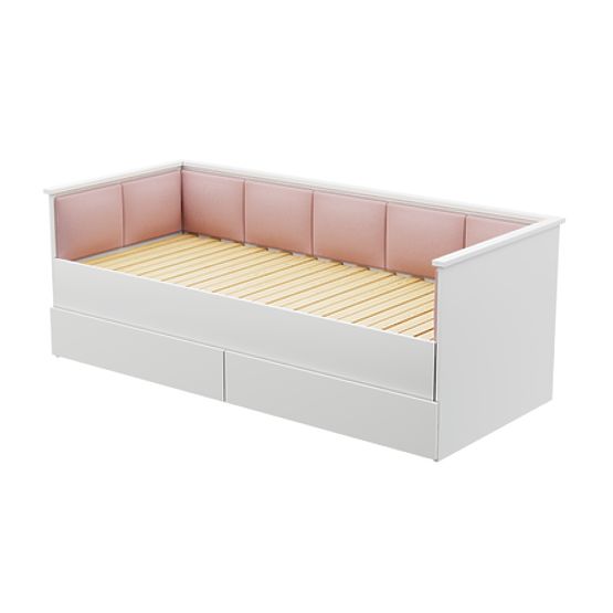 Convertible Bed HELIOS with Upholstered Panels Pink 200x80/200x160