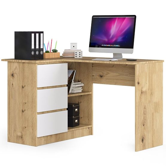 CORNER DESK B16 CLP LEFT ARTISAN OAK / WHITE