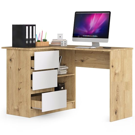 CORNER DESK B16 CLP LEFT ARTISAN OAK / WHITE