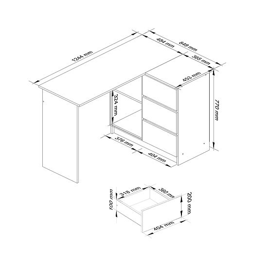 CORNER DESK B16 CLP RIGHT ALDER