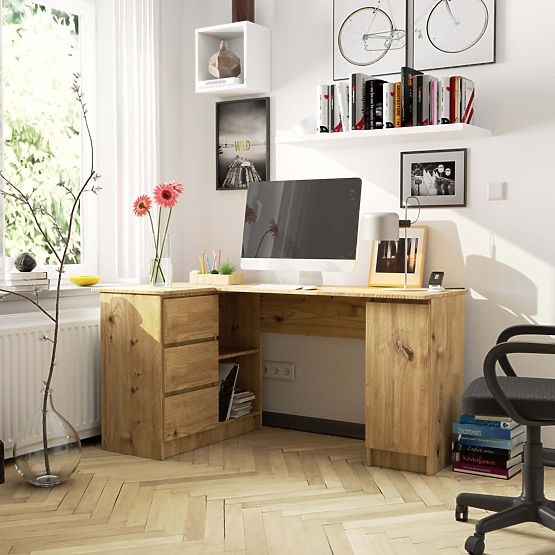 CORNER DESK B20 CLP LEFT-SIDED PK ARTISAN OAK