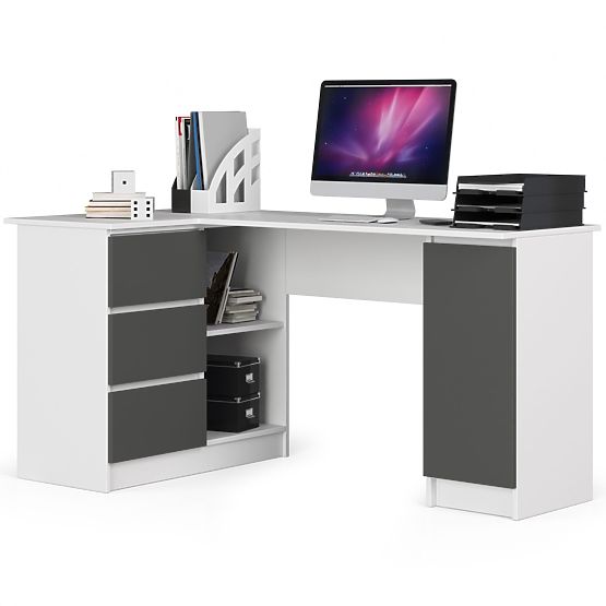 CORNER DESK B20 CLP LEFT WHITE / GRAY