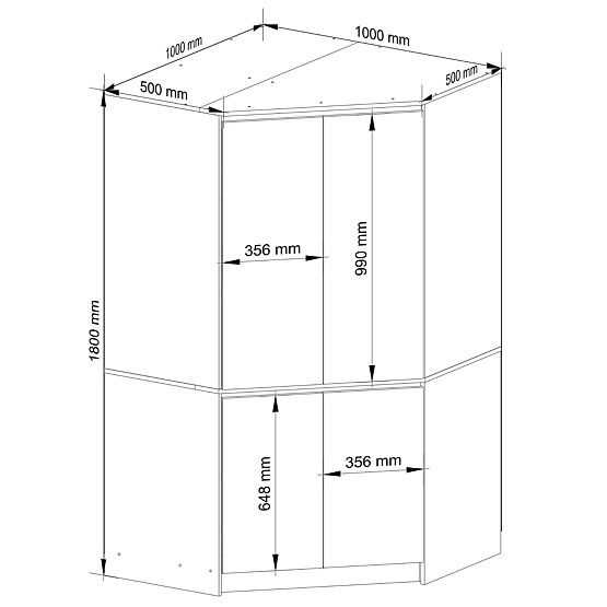 CORNER WARDROBE S100 4D CLP GRAPHITE GRAY