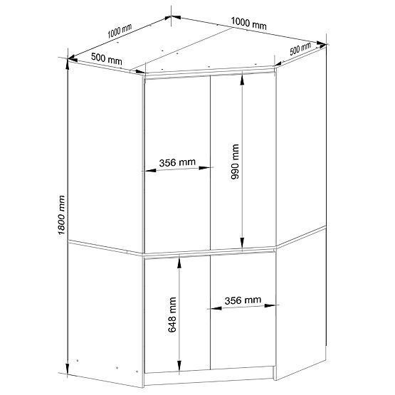 CORNER WARDROBE S100 4D CLP GRAPHITE GRAY