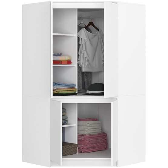 CORNER WARDROBE S100 4D CLP WHITE