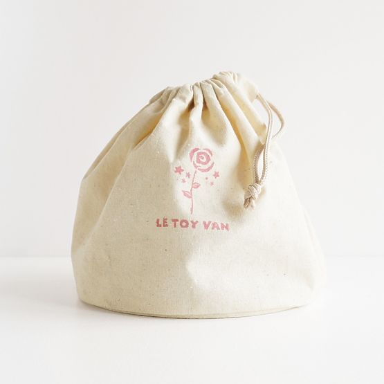 Cosmetic Bag with Wooden Accessories