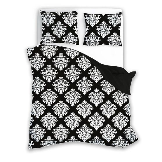 Cotton bedclothes Glamor black and white 140x200cm + 70x90cm