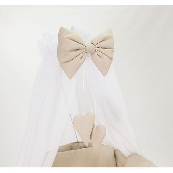 Cotton Bedding Set for Wicker Crib - Beige