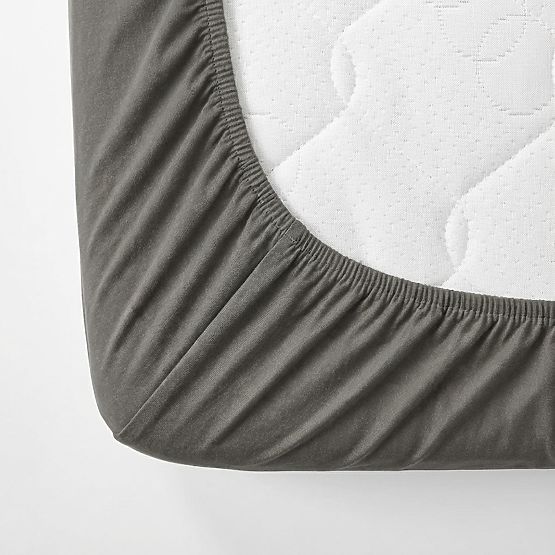 Cotton Fitted Sheet 180x80 cm - Dark Gray