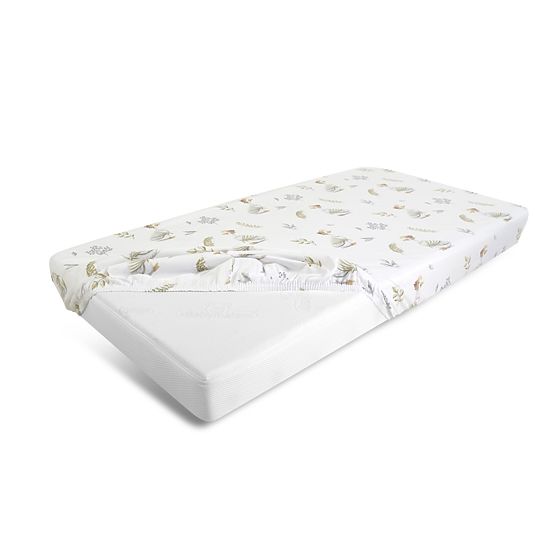 Cotton Fitted Sheet with Elastic - Little Geese (120x60 cm)