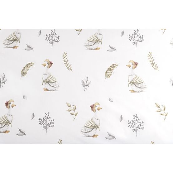 Cotton Fitted Sheet with Elastic - Little Geese (120x60 cm)
