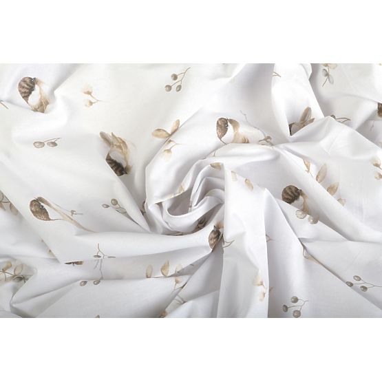 Cotton Fitted Sheet with Elastic - Sparrows (140x70 cm)