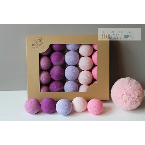 Cotton illuminating ICE marbles Cotton Balls - light berry
